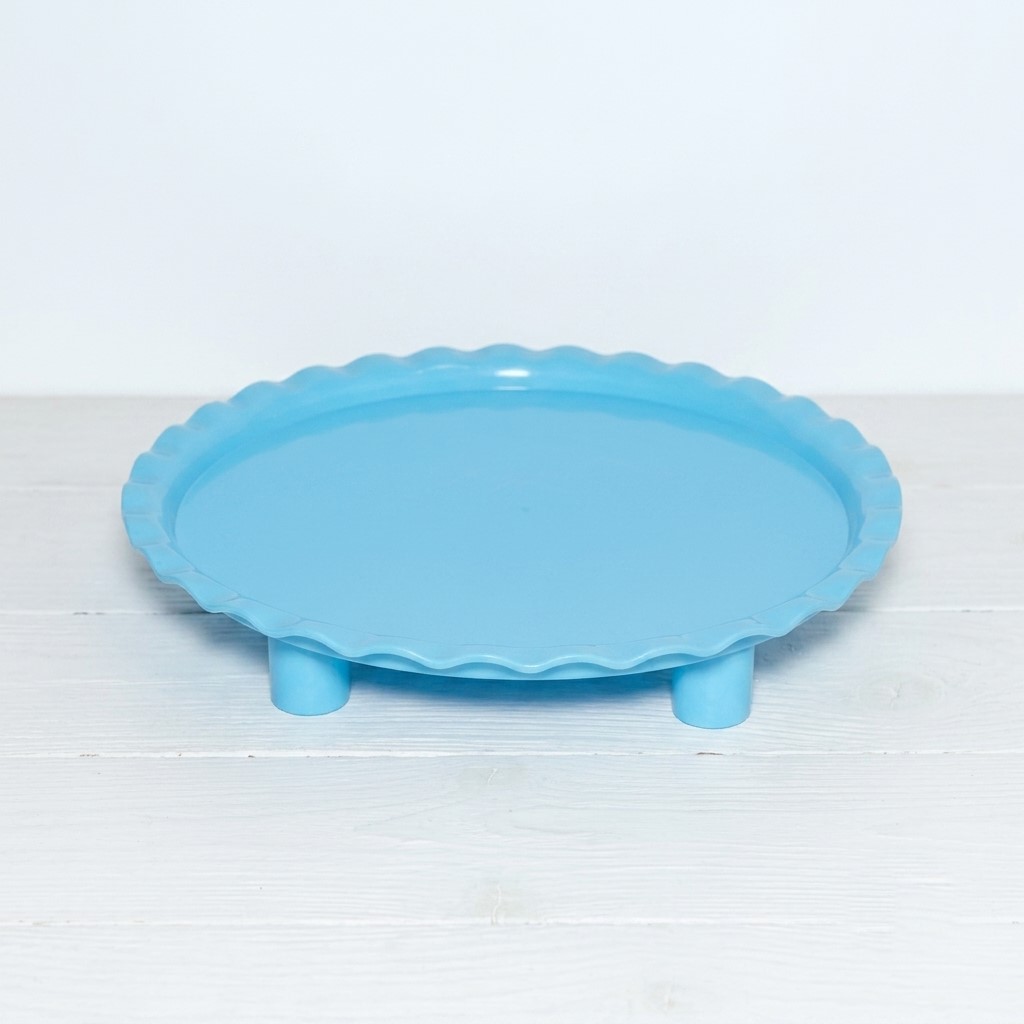 Bandeja redonda azul celeste