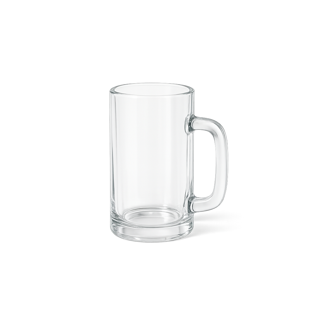 Caneca de vidro decorativa