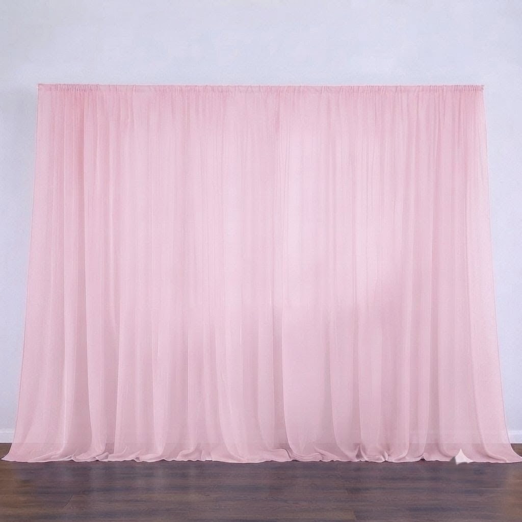 Cortina Rosa  Bebê | Voil