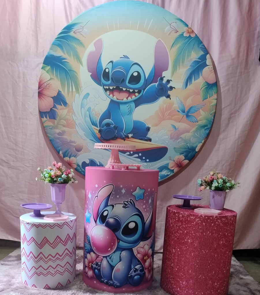 Kit prata - Stitch rosa
